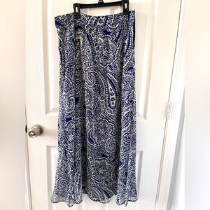 Women’s maxi skirt with side hook and zip, side slit, blue, size S, Outback Red